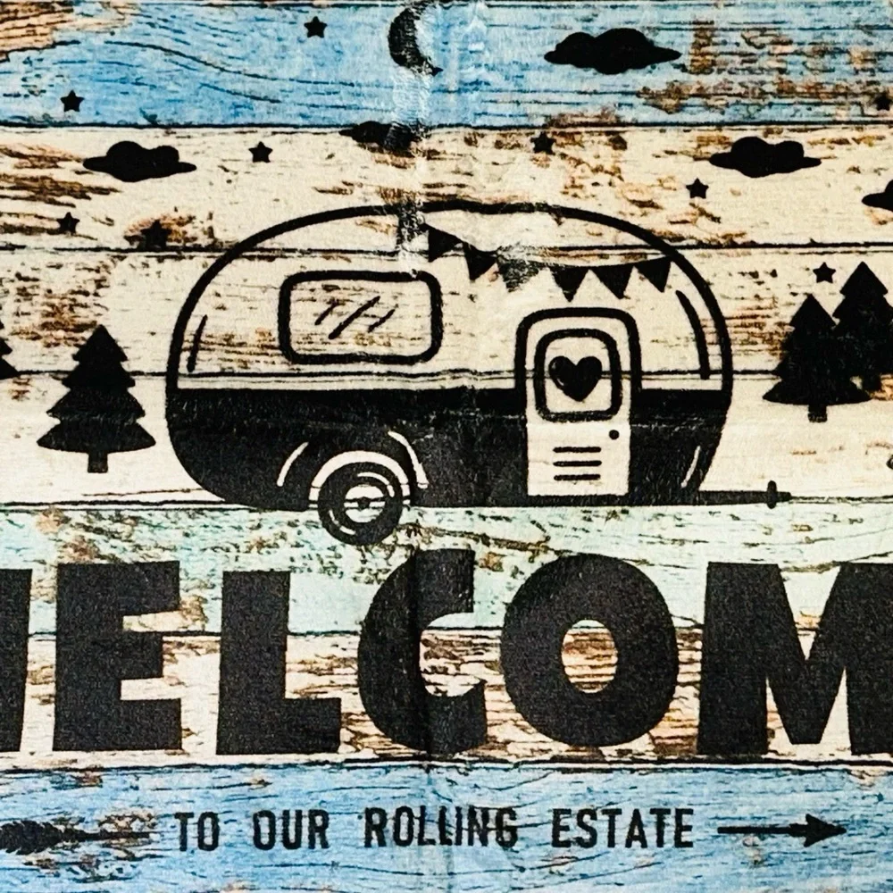 New Rustic Camping Welcome Mat